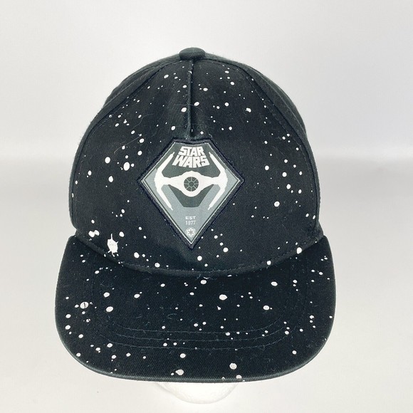 Star Wars Boys Black Vader Tie Fighter White Dots Strap Back Baseball Hat Cap - Picture 9 of 12
